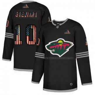 Maillot Hockey Minnesota Wild Stewart 2020 USA Flag Noir