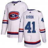 Maillot Hockey Montreal Canadiens Paul Byron Authentique 2017 100 Classic Blanc