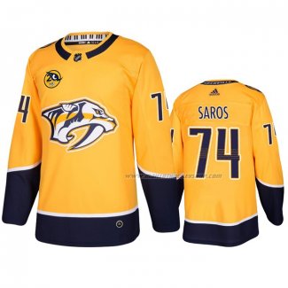 Maillot Hockey Nashville Predators Juuse Saros Domicile Jaune