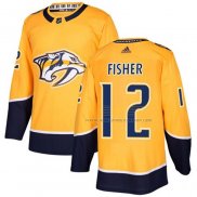 Maillot Hockey Nashville Predators Mike Fisher Domicile Authentique Jaune