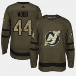 Maillot Hockey New Jersey Devils Miles Wood 2018 Salute To Service Vert Militar