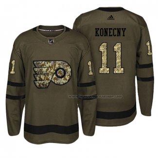 Maillot Hockey Philadelphia Flyers Travis Konecny Salute To Service Vert Militar