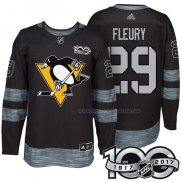 Maillot Hockey Pittsburgh Penguins Marc Andre Fleury 1917-2017 100th Anniversaire Noir