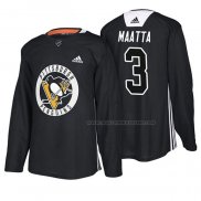 Maillot Hockey Pittsburgh Penguins Olli Maatta New Season Practice Noir