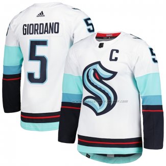 Maillot Hockey Seattle Kraken Mark Giordano Captain Exterieur Authentique Pro Blanc