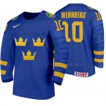 Maillot Hockey Suecia Alexander Wennberg Exterieur 2020 Iihf World Junior Championships Bleu