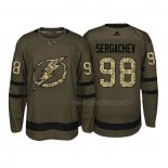 Maillot Hockey Tampa Bay Lightning Mikhail Sergachev 2018 Salute To Service Vert Militar