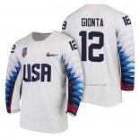 Maillot Hockey USA Brian Gionta 2018 Olympic Blanc