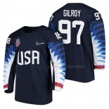 Maillot Hockey USA Matt Gilroy 2018 Olympic Bleu