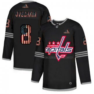 Maillot Hockey Washington Capitals Alex Ovechkin 2020 USA Flag Noir Rouge