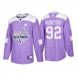 Maillot Hockey Washington Capitals Evgeny Kuznetsov Authentique 2018 Fights Cancer Volet