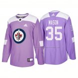 Maillot Hockey Winnipeg Jets Steve Mason Authentique 2018 Fights Cancer Volet