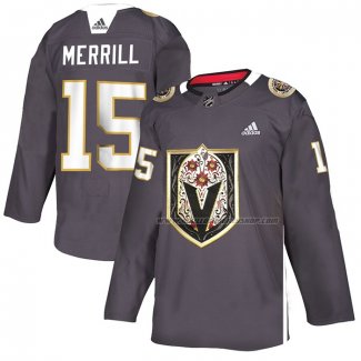 Maillot Vegas Golden Knights Jon Merrill Dia de Los Muertos Gris