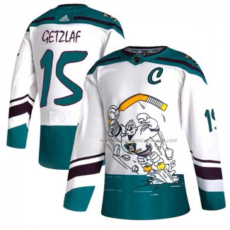 Maillot Hockey Anaheim Ducks Ryan Getzlaf Reverse Retro Authentique 2020-21 Blanc