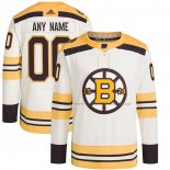 Maillot Hockey Boston Bruins 100th Anniversary Primegreen Authentique Personnalise Creme