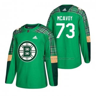 Maillot Hockey Boston Bruins Charlie Mcavoy 2018 Dia de San Patricio Vert