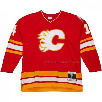 Maillot Hockey Calgary Flames Theoren Fleury Mitchell & Ness 1988-89 Blue Line Rouge