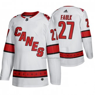 Maillot Hockey Carolina Hurricanes Justin Faulk Exterieur Authentique Joueur Blanc