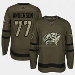 Maillot Hockey Columbus Blue Jackets Josh Anderson 2018 Salute To Service Vert Militar