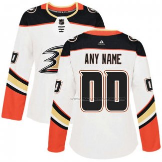 Maillot Hockey Femme Anaheim Ducks Personnalise Exterieur Blanc