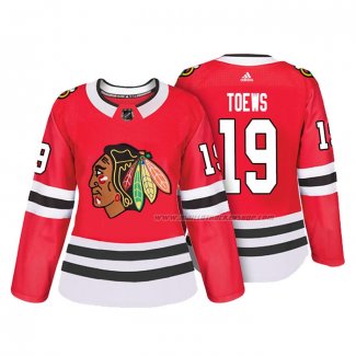 Maillot Hockey Femme Chicago Blackhawks Jonathan Toews Authentique Joueur Rouge