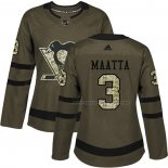 Maillot Hockey Femme Pittsburgh Penguins Olli Maatta 2018 Salute To Service Vert Militar