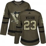 Maillot Hockey Femme Pittsburgh Penguins Scott Wilson 2018 Salute To Service Vert Militar