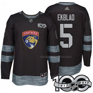 Maillot Hockey Florida Panthers Aaron Ekblad 1917-2017 100th Anniversaire Noir