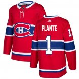 Maillot Hockey Montreal Canadiens Jacques Plante Domicile Authentique Rouge