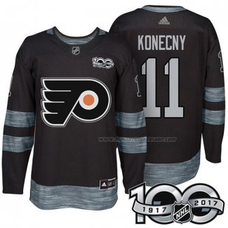 Maillot Hockey Philadelphia Flyers Travis Konecny 1917-2017 100th Anniversaire Noir