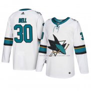 Maillot Hockey San Jose Sharks Aaron Dell Authentique Exterieur Blanc