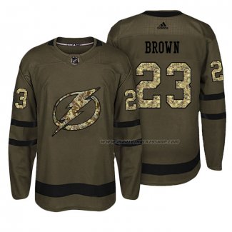 Maillot Hockey Tampa Bay Lightning J.T. Brown Salute To Service Vert Militar