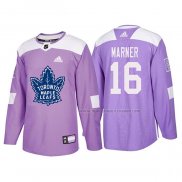 Maillot Hockey Toronto Maple Leafs Mitchell Marner 2018 Fights Cancer Volet