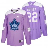 Maillot Hockey Toronto Maple Leafs Nikita Zaitsev 2018 Fights Cancer Volet