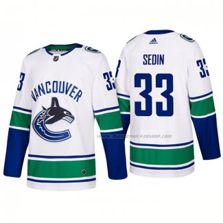 Maillot Hockey Vancouver Canucks Henrik Sedin Exterieur Premier 2017-2018 Blanc