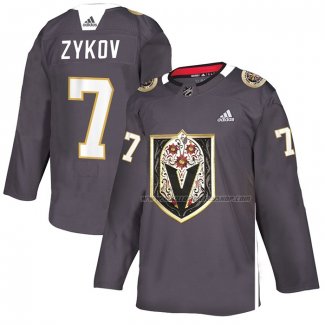 Maillot Vegas Golden Knights Valentin Zykov Dia de Los Muertos Gris