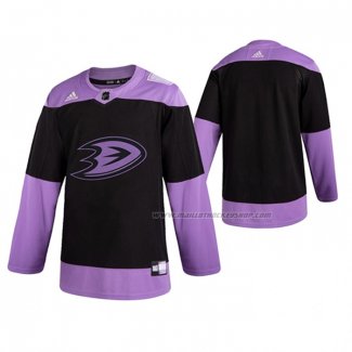 Maillot Hockey Anaheim Ducks 2019 Fights Cancer Practice Noir