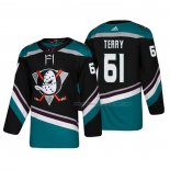 Maillot Hockey Anaheim Ducks Troy Terry Alterner 25th Anniversaire Authentique Noir