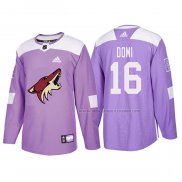 Maillot Hockey Arizona Coyotes Max Domi 2018 Fights Cancer Volet