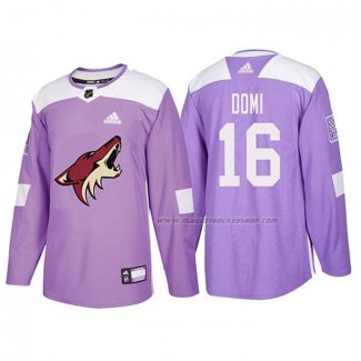 Maillot Hockey Arizona Coyotes Max Domi 2018 Fights Cancer Volet