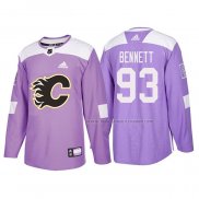 Maillot Hockey Calgary Flames Sam Bennett 2018 Fights Cancer Volet