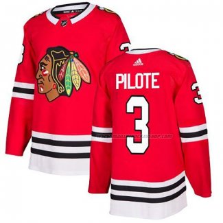 Maillot Hockey Chicago Blackhawks Pierre Pilote Domicile Authentique Rouge