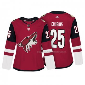 Maillot Hockey Femme Arizona Coyotes Nick Cousins Authentique Joueur Rouge