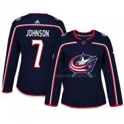 Maillot Hockey Femme Columbus Blue Jackets Jack Johnson Authentique Joueur Bleu