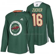 Maillot Hockey Minnesota Wild Jason Zucker New Season Practice Vert