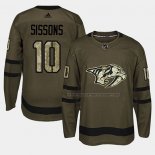 Maillot Hockey Nashville Predators Colton Sissons 2018 Salute To Service Vert Militar