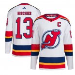 Maillot Hockey New Jersey Devils Nico Hischier Reverse Retro Authentique Blanc