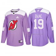 Maillot Hockey New Jersey Devils Travis Zajac 2018 Fights Cancer Volet