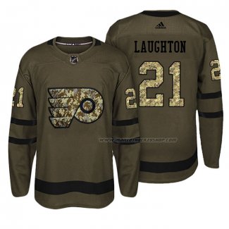 Maillot Hockey Philadelphia Flyers Scott Laughton Salute To Service Vert Militar