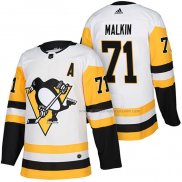 Maillot Hockey Pittsburgh Penguins Evgeni Malkin Authentique Exterieur 2018 Blanc